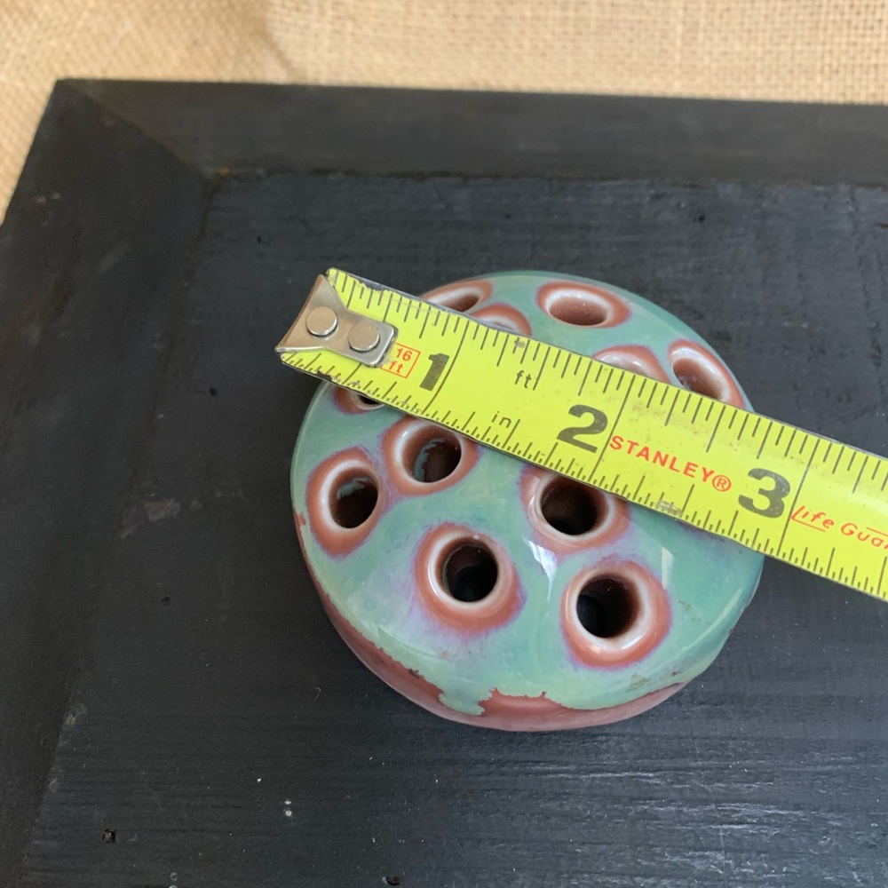 Vintage clay flower frog